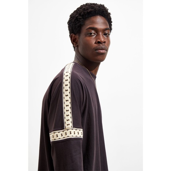 Urban Outfitters | Men | Dark Brown Drop Shoulder Ribbed LS Tee | Size Large - Picture 11 of 12